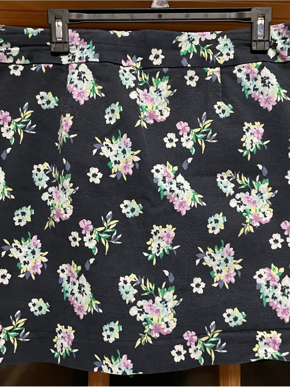 Merona Black Floral Skort with Pastel Blooms